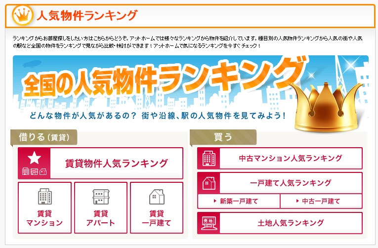 at　home　人気物件ランキング