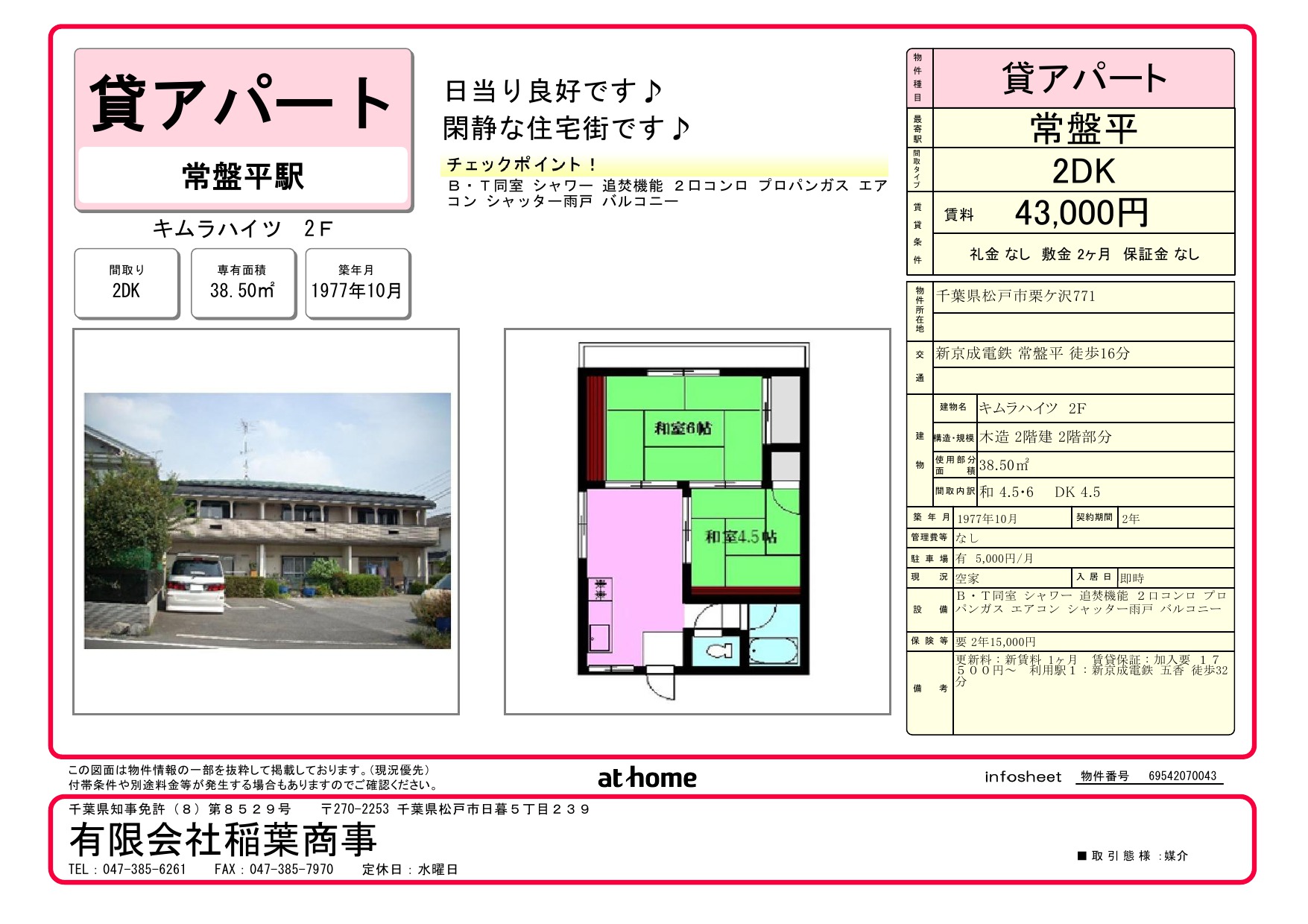 画像の賃貸物件は一例になります。現在は募集してない物件も含まれております。予めご了承ください。